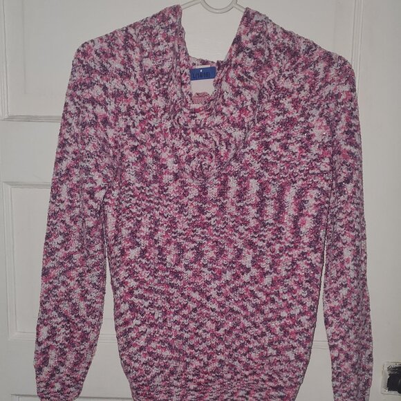 DKNY NEW Girls Pink Kids size L 14-16 Sweatshirt Hoodie Knit Warm Cozy - Picture 2 of 6